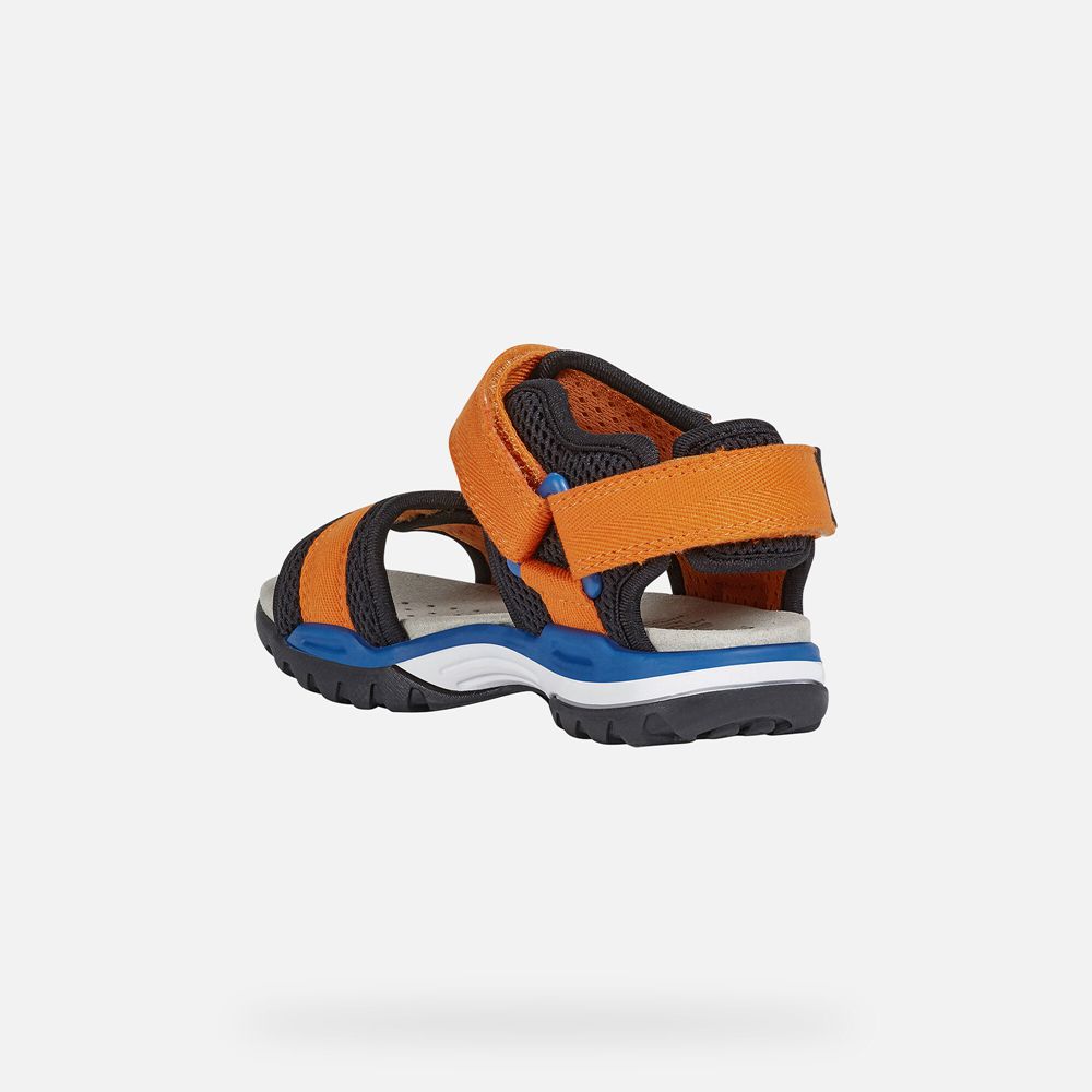 Sandales Geox Borealis - Orange/Noir - Garcon 590367-PFW